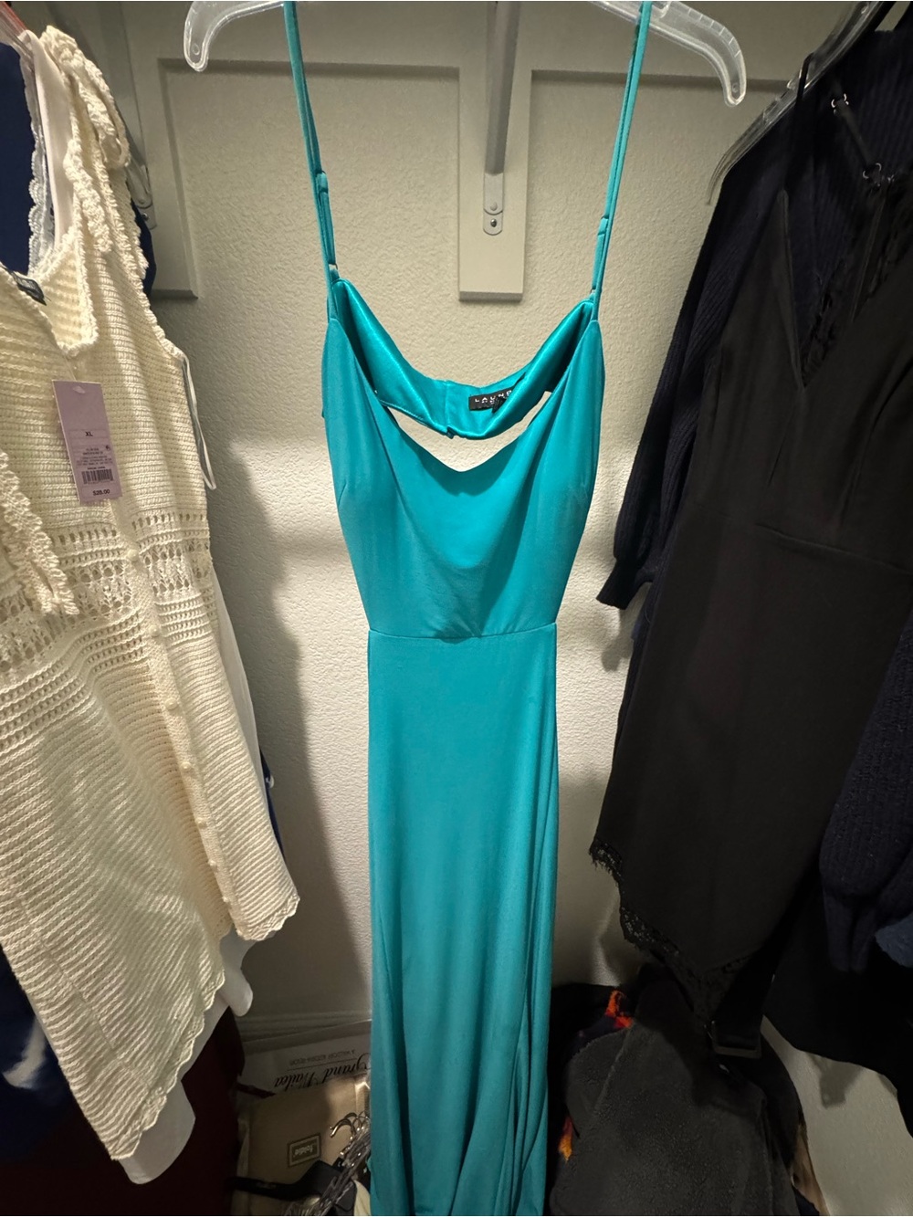 Turquoise Spaghetti Strap Maxi Dress